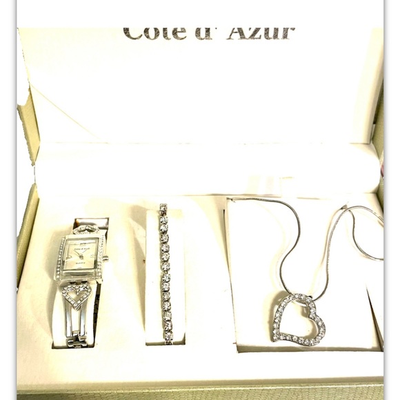 New Ladies Côte d’Azur Watch Bracelet & Necklace Set - Picture 4 of 7